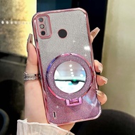 Phone Case Tecno Spark 6 Go Spark Go 2020 2021 KE5j KE5k Shockproof Mirror Magnetic Suction Bracket 