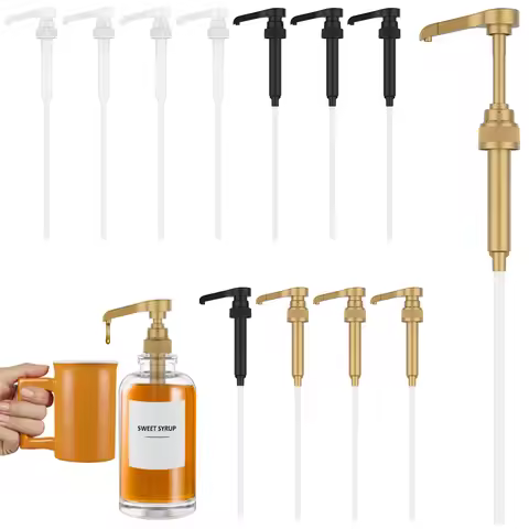 Syrup Pump Coffee Syrup Pump Liquid Dispenser Gold Syrup Pump for 25.4 oz/750ml Monin Syrup Bottle C