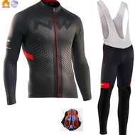 Cross-Border Cycling Jersey Cycling Jersey NW Mountain Strap Suit Racing Jersey Warm Winter Long-Sle