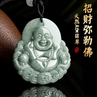 Jade Necklace Buddha Necklace 金钱弥勒佛玉石吊坠 佛公招财吊坠 天然缅甸翡翠A货吊墜  保真 （附证书）