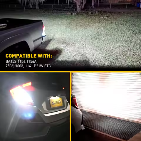 AUXITO 2x 1156 LED Bulb BA15S P21W 7506 LED Canbus 12V 6000K White Yellow Super Bright DRL Car Backu