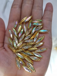PAYET cangkang EMAS / diamonnd cangkang pelangi / payet cangkang isi 100bji & 45 bji/ dijahit