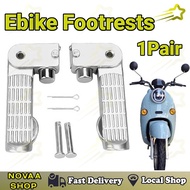 1Pair Aluminum Alloy Ebike Pedal Set Foot Rest Foldable Footrest Pedal Replacement for Ebike Bicycle