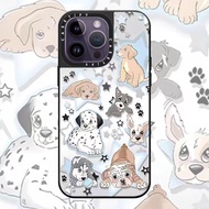 CASETIFY PC Sliver Black Mirror Hard 【Cute dog sticker】Phone Case For iPhone 15 15Plus 15pro 15promax 14 14pro 14promax 13 Soft Case For 12ProMax iPhone 11 7+ XR Case