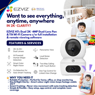 EZVIZ H7C Dual 2K 4MP Dual Lens 1 to 12 CAM PACKAGE Pan Tilt Smart Color Night Vision Auto Smart Tra