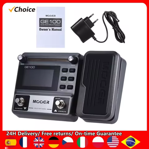 MOOER GE100 Guitar Multi-effects Processor Effect Pedal with Loop Recording(180 Seconds) Tuning Tap 