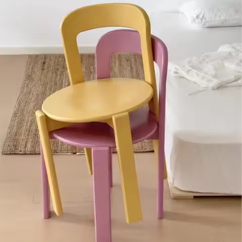 Medieval Dopamine Dining Chair Small Household Colorful Rey Backrest Chair Netflix Simple Cafe Chair