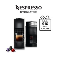 Nespresso® Essenza Mini Coffee Machine, Pure White &amp; Aeroccino Milk Frother Bundle