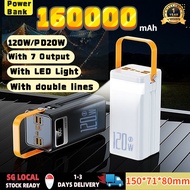 Camping Mobile Powerbank 160000mAh 120W Super Fast Charge With 2 Cable Power Bank LED Display Big Ba