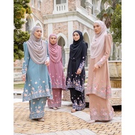 LUVLA Baju Kurung Riau Puffy Sulam Kemboja, Baju Raya 2022,Baju Kurung Sulam, Ready Stock, Nursing F