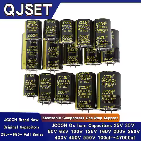 2pcs 35v 450v 63v 80v 100v 25 250v 200v 400v 10000uf 15000uf 22000uf 330uf 47000uf 6800uf JCCON Pow 