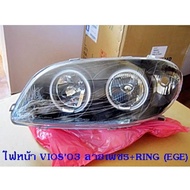 ไฟหน้า TOYOTA VIOS 2003 สีดำ EAGLEYE