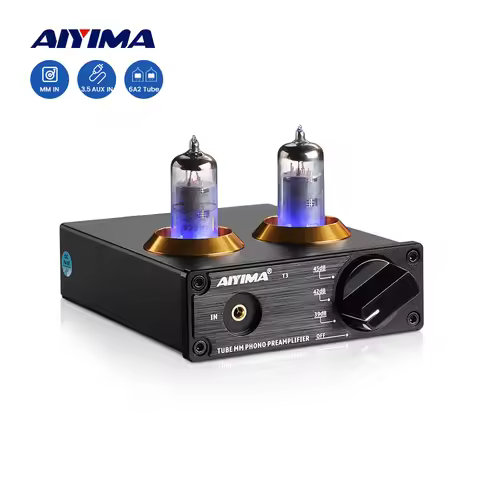 AIYIMA Tube T3 HiFi Pre Amplifier Audio Board Vacuum Tube 6A2 Phono Preamp Phonograph Preamplifier D
