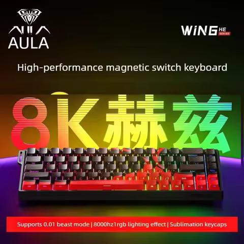 AULA WiN60/68HE teclado magnetico magnetic axis keyboard custom wired mechanical key board usb espor