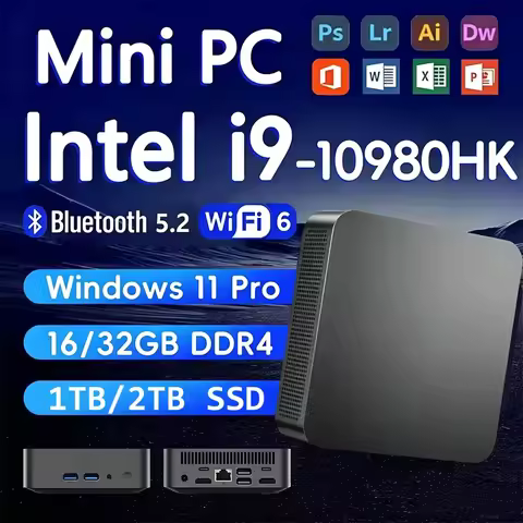 i9-10980HK Mini Gaming Laptop Win11 Pro 32GB RAM Large SSD 4K Display WiFi6 BT5.2 Home & Office Use 