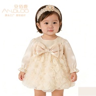 Baby One Year Old Dress Catch Week Rose Dress Hundred Days Banquet Girl Baby Pettiskirt Princess Dre