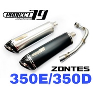 Project79 Exhaust ZONTES 350E Ekzos Slip On Tabung Long Muffler Stainless Steel 350D Silver Black 35