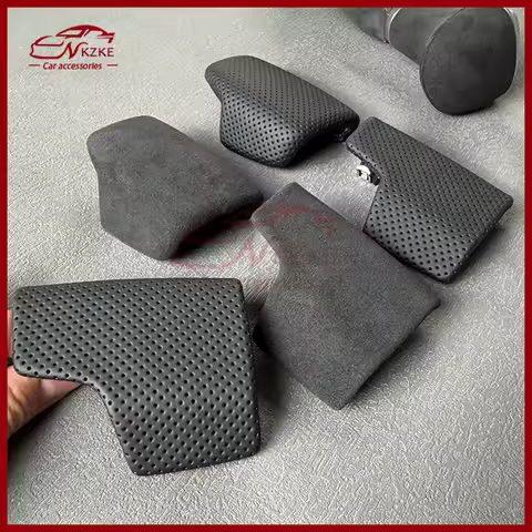 For Audi A4 B9 A5 Q7 4M1 713 139F Black perforated leather selector lever handle Gear Shift Knob han