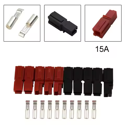 5 Pair 15A 45a 600V For Anderson Plug Marine Power Connectors Red And Black Terminal 20-12AWG FOR Te