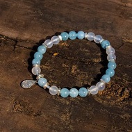 交換禮物 ∣ 海水藍寶 天然石純銀手鍊