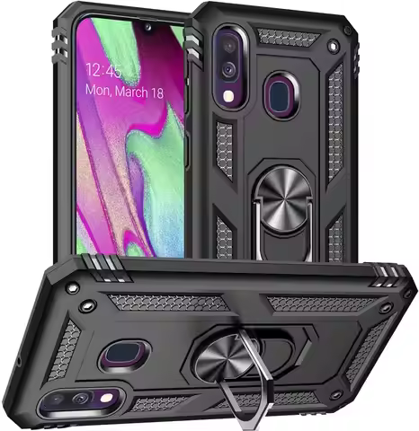 for Samsung Galaxy A40 Case Armor Military Shockproof Magnet Car Holder Cover for Samsung A40 Case f