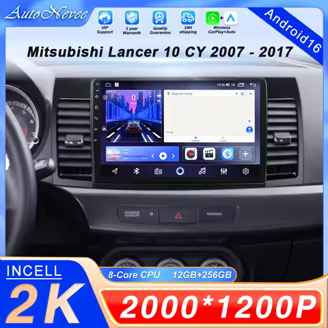 Android 16 Carplay Car Radio For Mitsubishi Lancer 10 CY 2007 - 2017 Multimedia Video Player NO 2Din