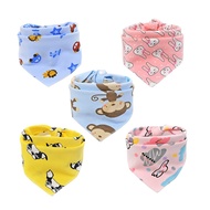 < Baby Pure Cotton Square Scarf B2K] Saliva Towel Triangle Bib Infant Circumference Newborn Double-L