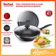 Tefal Cookware Cook & Clean Wokpan 28cm W/Lid (B22572)