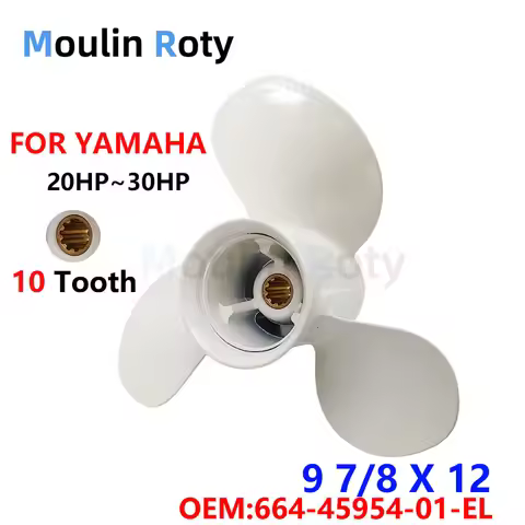 Propeller 9 7/8X12-F Suitable for Yamaha 664-45954-01-El Outboard Motor 20Hp 25Hp 30Hp F20 F25 F45 A