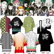 Demon Slayer Hashira Iguro Obanai Style 3D Printing Japanese Long Kimono Haori Yukata Cosplay Fashio