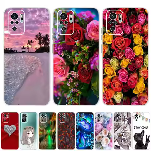 For Xiaomi Redmi Note 10 10S 10 Pro Max Case Transparent Silicone Soft Thin Cover For Redmi Note 10 