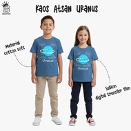 Boys and Girls Tops with Planet Uranus Motif in Deepblue
