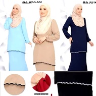 Baju Kurung Raya Sulam Moden Plain baju raya Muslimah Cey Ironless Murah Ready Stock