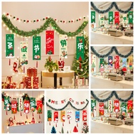 2025 Cartoon Santa Claus Style Flag Xmas Hanging Banner Festival Wall Background Photo Props