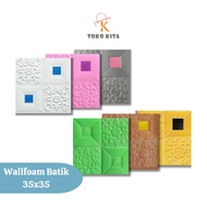 3D Foam Wall Paper Wallfoam Brick Foam Sticker Batik Wall (35x35 cm) 3mm Thick