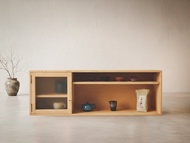 森葉 雙十字花壓花玻璃餐邊櫃 北歐輕裝修家具・實木收納櫃