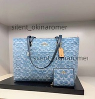 Coach蔻馳Station托特包藍色丹寧老花款