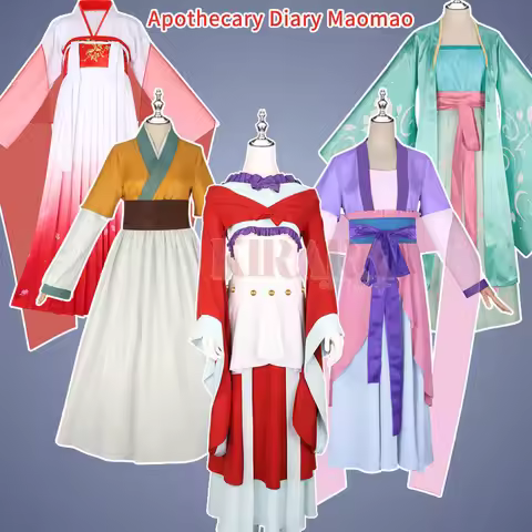 Anime Apothecary Diaries Maomao Cosplay Costume Mao Mao Moonlight Dance Maid Yellow Pink Dress Women