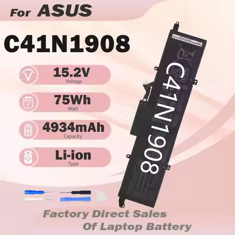 C41N1908 75Wh Battery Replacement for Asus ROG Zephyrus G14 GA401II GA401IV GA401IH GA401IU GA401IV 
