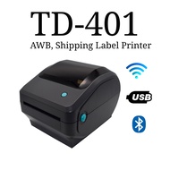 Thermal Label Printer for AWB Shipping Address Label – USB Bluetooth WiFi [TD-401]