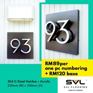 SVL - Customised Modern House Number Plate Stainless Steel 304 / Acrylic