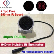 【In-Stock】 Lihmsek กล้องวงจรปิดขนาดเล็ก IR กระจ่างไม่มีการสัมผัสสีแดง940nm ที่มองไม่เห็นสีดำตรวจสอบ F5 48ชิ้น IR LEDs กล้องวงจรปิด