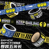 Roll Laser Strip Tape Sticker fr2 Dangerous caution Computer Ski Board Glossy Luggage Sticker 25.9.3