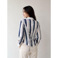 KEMEJA MK Falala Striped Shirt by Mikhaylafashion - Shirt MKWanita