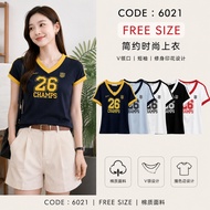 6021 JANUARY 美式简约时尚字母上衣 【READY STOCK】