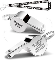 Whistles With Lanyard, Coach Whistle, Football Gifts, Soccer Hockey Basketball Volleyball Baseball Coach Gifts for Men Women Teacher, Thank You Cheer Coach Gift, Awesome People Make Awesome Coaches