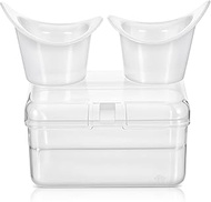 Gjinxi Eye Wash Cups, 2Pcs Reusable Silicone for Eye Wash Eye RinseKit with Clear Storage Container,