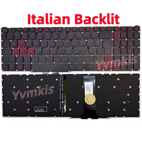 Italian/IT Backlit laptop Keyboard for Acer Nitro 5 AN515-54 AN515-55 AN515-43 AN715-51 N18C3 N18C4