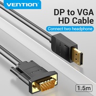 Vention พอร์ตแสดงผลไปยังสาย VGA 1080P 60Hz สำหรับจอทีวีคอมพิวเตอร์โปรเจ็คเตอร์แล็ปท็อป DP ตัวผู้ไปยั