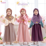 GAMIS TUTU ROMPI ANAK BALITA MOTIF POLKADOT BAJU MUSLIM PESTA LEBARAN KONDANGAN KEKINIAN SHABIRA LAB